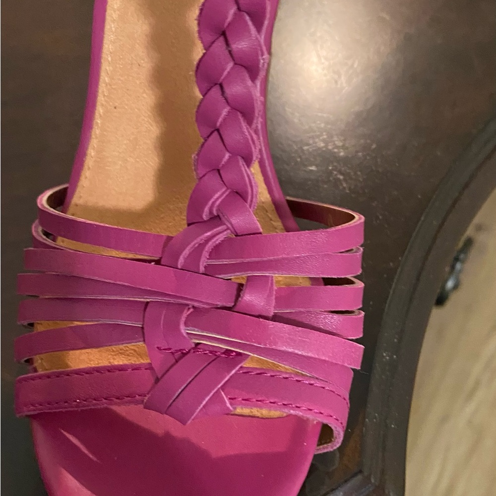 Seychelles leather platform sandals 7 1/2 Like New worn once - Picture 3 of 11